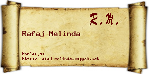 Rafaj Melinda névjegykártya